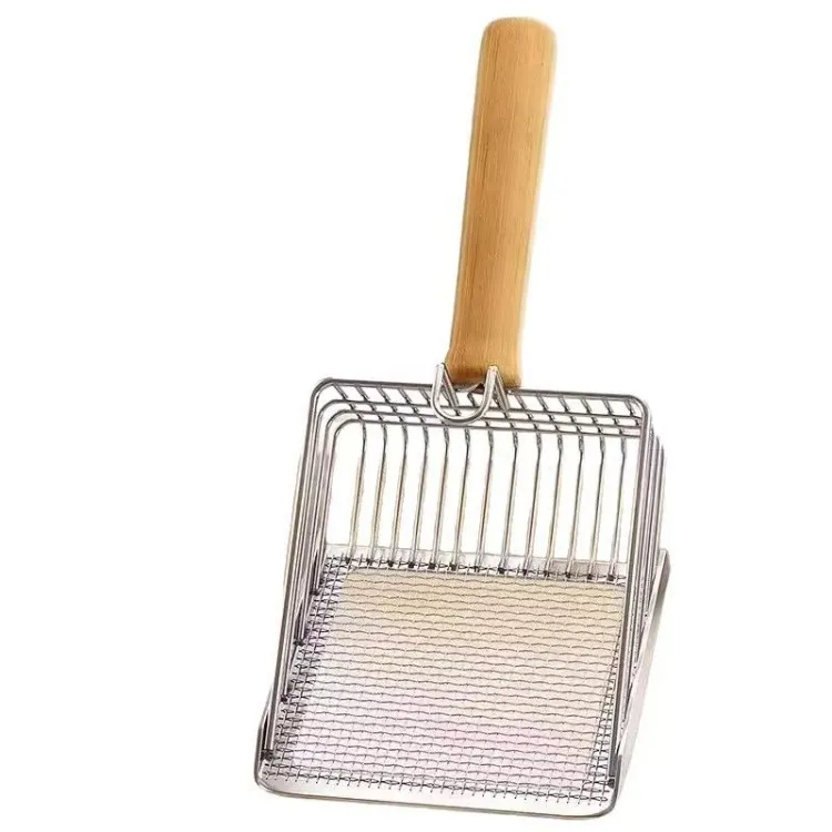 Stainless Steel Cat Litter Scoop – 2-in-1 Fine Hole Sifter, Large Poop Scooper for Tofu & Clumping Litter, Heavy Duty Non-Stick Shovel